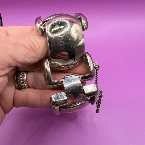 Vintage Silver Linked Cuff Bracelet. Small - Picture 3 of 8